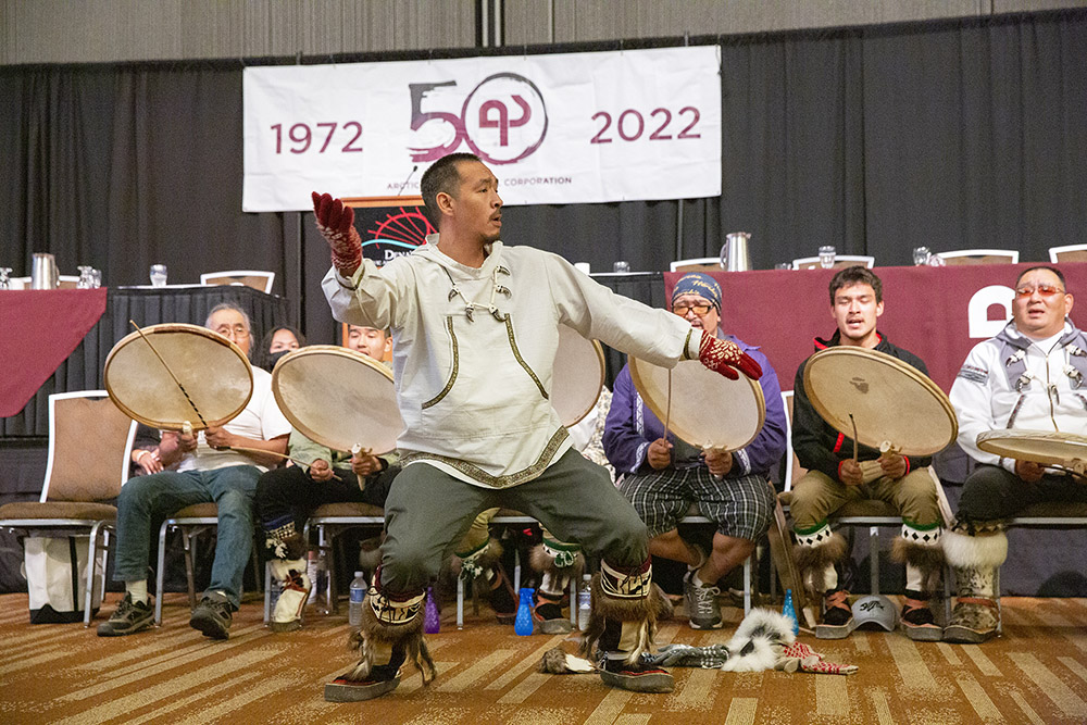 Inupiat dancing at ASRC's 50th Anniversary Celebration 2022