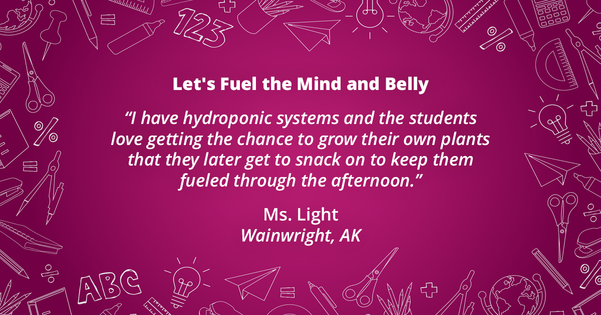 DonorsChoose Teacher Quote 4 - Let's Fuel the Mind and Belly